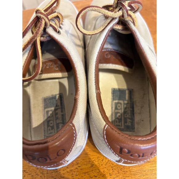 Polo Ralph Lauren Vaughn Canvas Leather Loafers - Picture 4 of 9